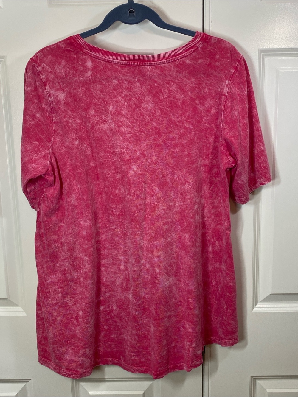 LOGO by Lori Goldstein Pink Mineral-Wash Short Sleeve Swing Tee - Picture 2 of 4